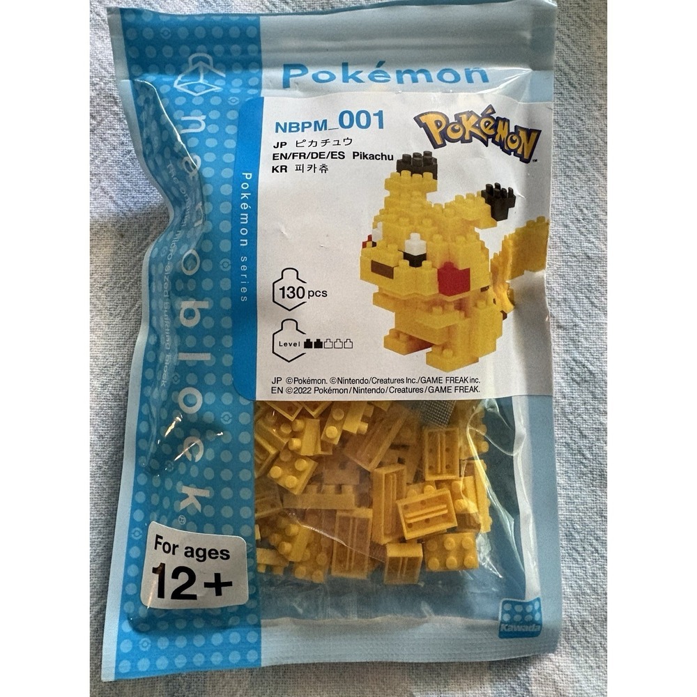 NanoBlock: Pokemon - Pikachu‎ 001 Open Bag Sealed Product 12 & Up
